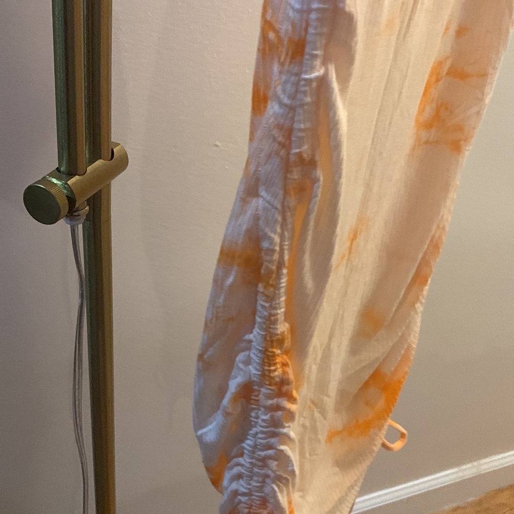 Cream Tie Dye Ruched Side Mini Dress - Picture 5 of 9